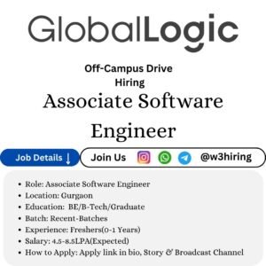 Globallogic Recruitment 2025 Hiring Associate Software Engineer