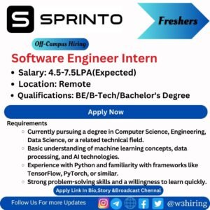 Sprinto Recruitment 2025 Hiring Software Engineer Intern